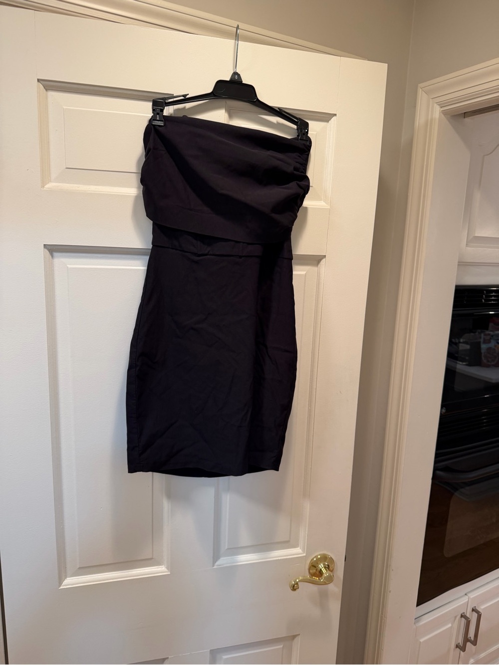 Blue Blush Strapless Black Cocktail Dress